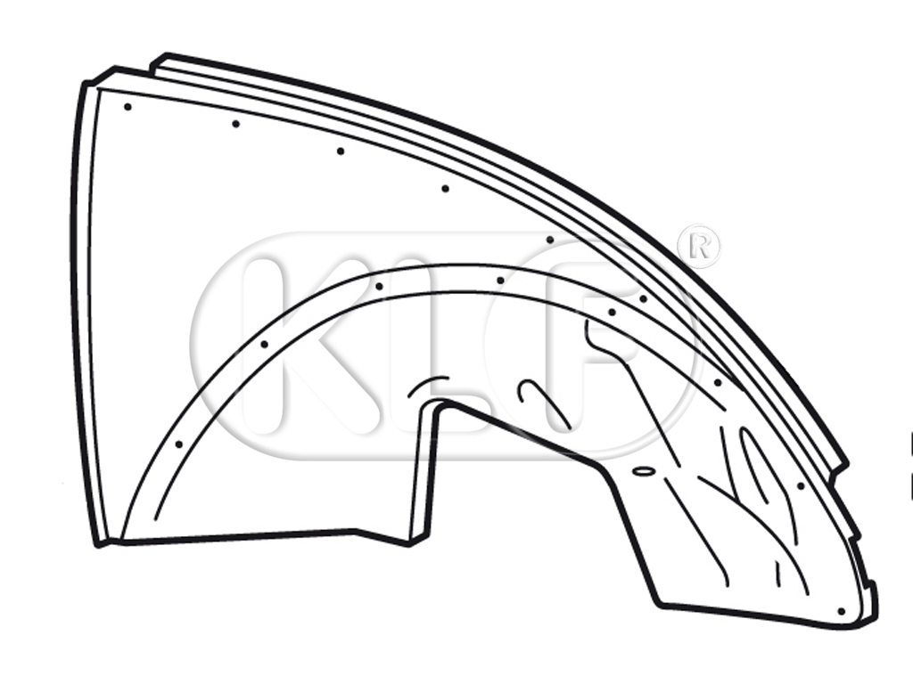 Front Quarter Panel right, year 04/51 - 09/52 (for cars with ventilation flap)