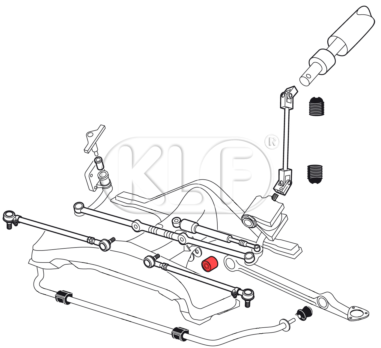 Track Arm, inner bushing, 1302/1303 only, year 8/70 on