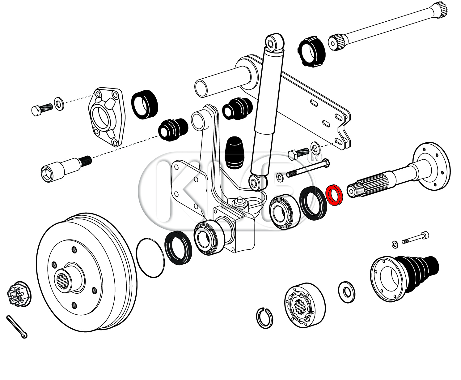 Spacer for IRS Axle, behind wheel bearing