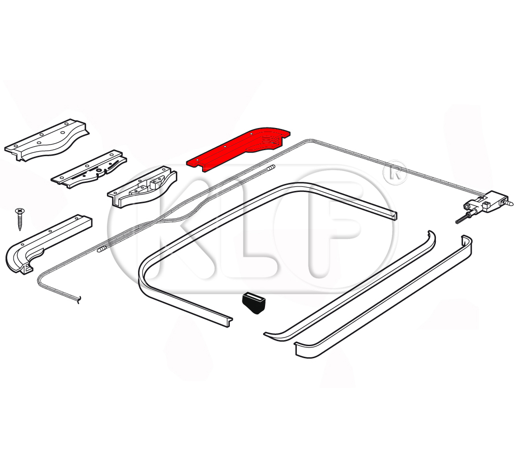 Sunroof Cable Channel, front, right, not 1303