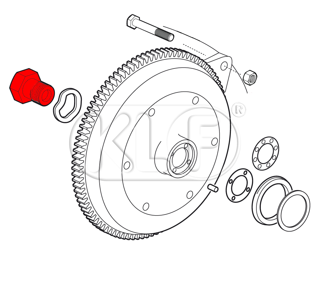 Schraube für Schwungscheibe mit Nadellager, bis Bj. 07/60 (Schlüsselweite 36mm)