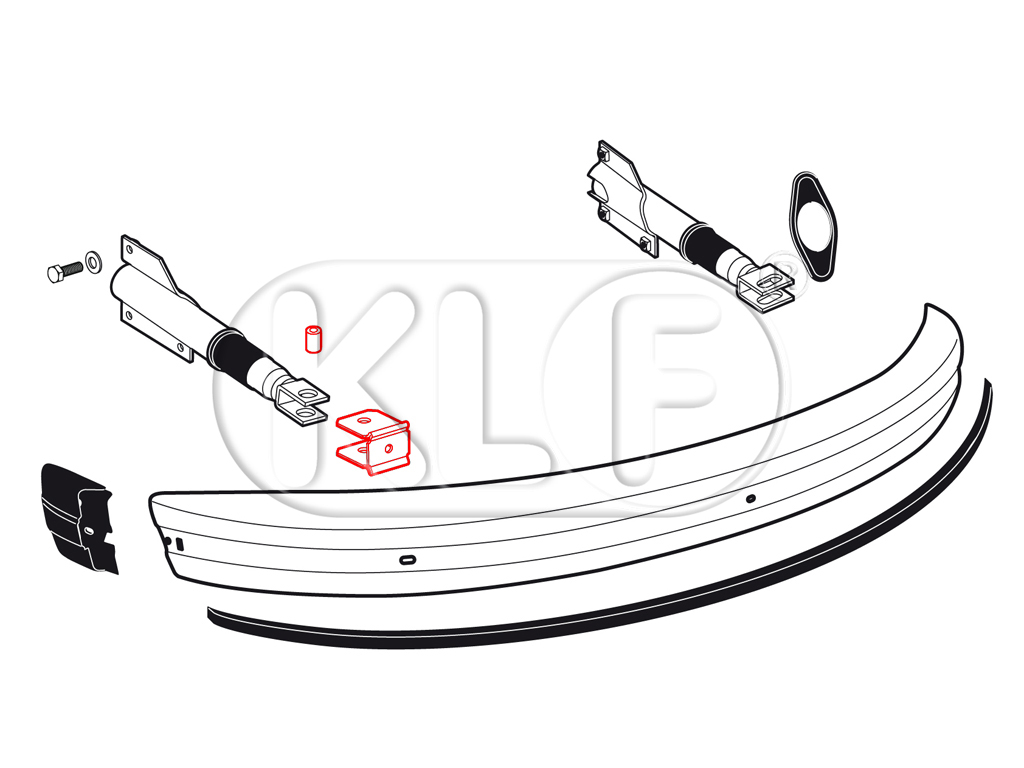 Bumper to Shock Bracket Mounting Hardware Kit., USA Version (Bumper Shock), year 08/73 - 07/79