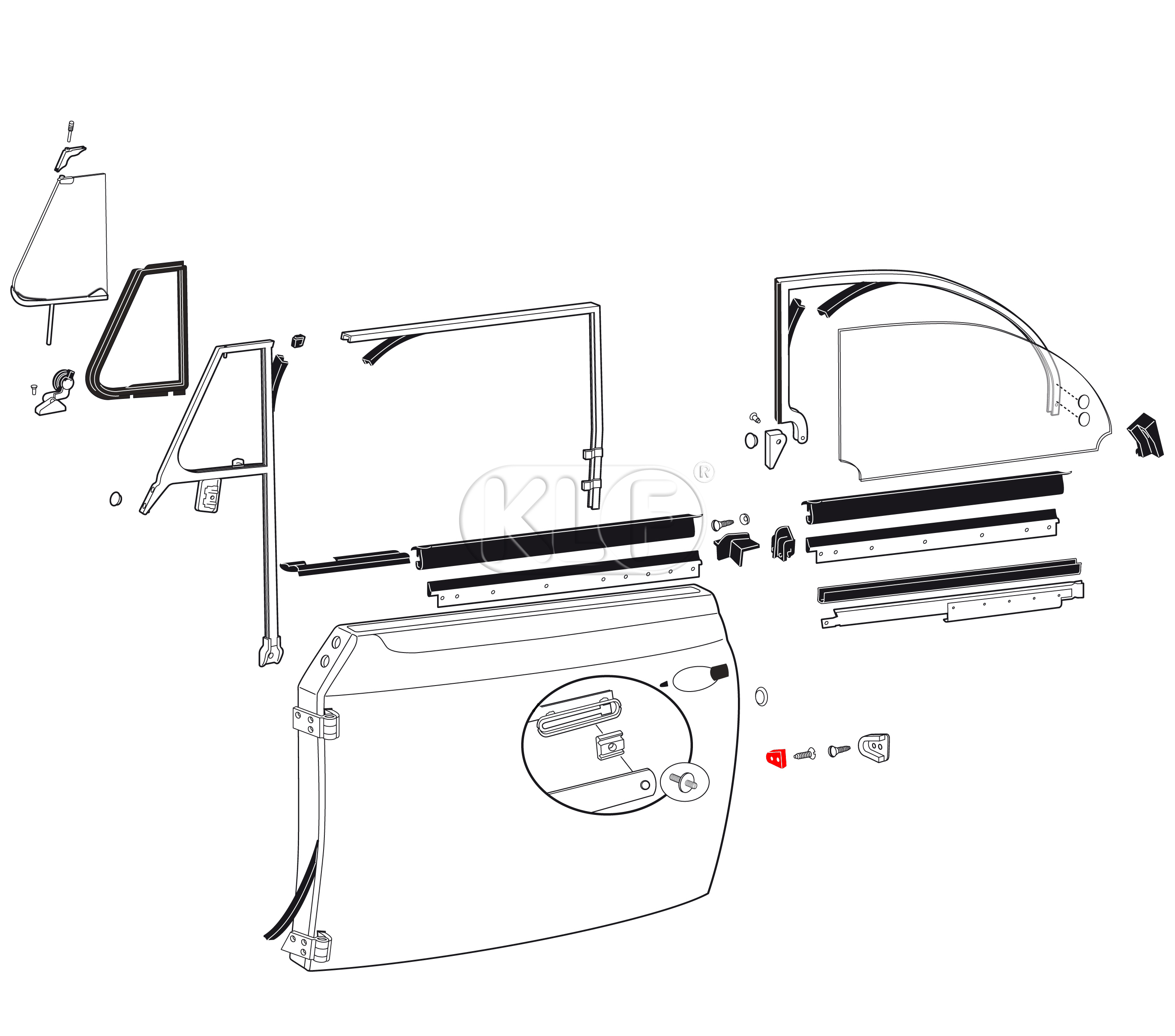 Rubber Wedge for Door Centering, convertible year 8/59 on