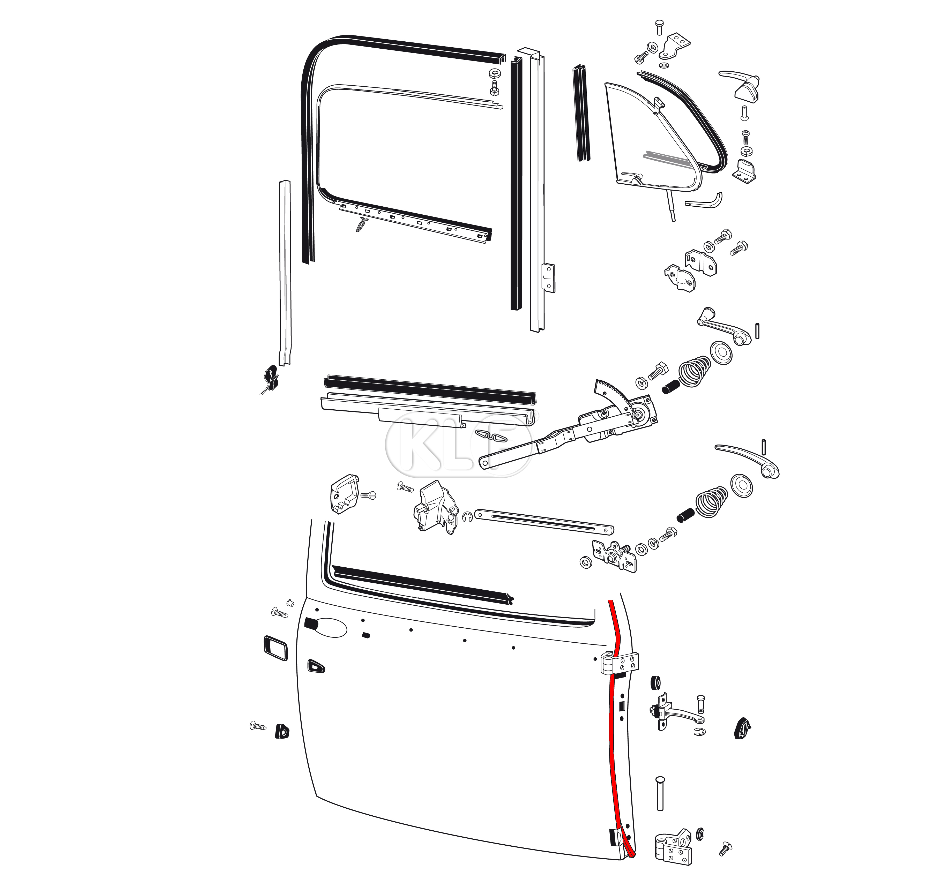 Door Seal right, year 8/55-7/66