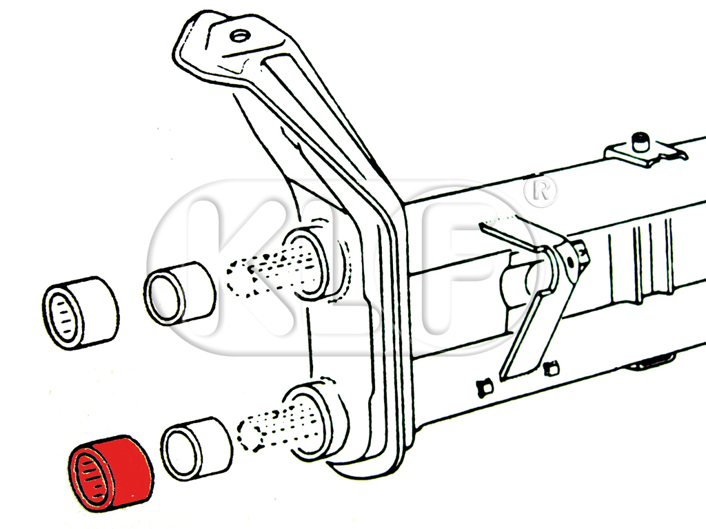 Needle Bearing for lower torsion arm, year 8/65 on, diameter 50mm