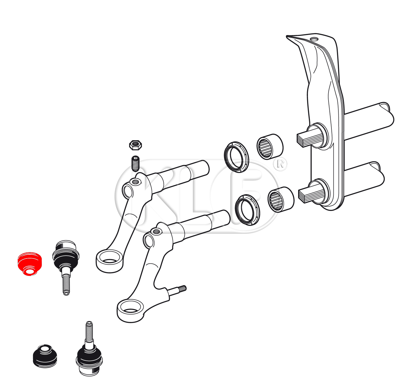 Boot for Ball joint, upper, year 8/65 on