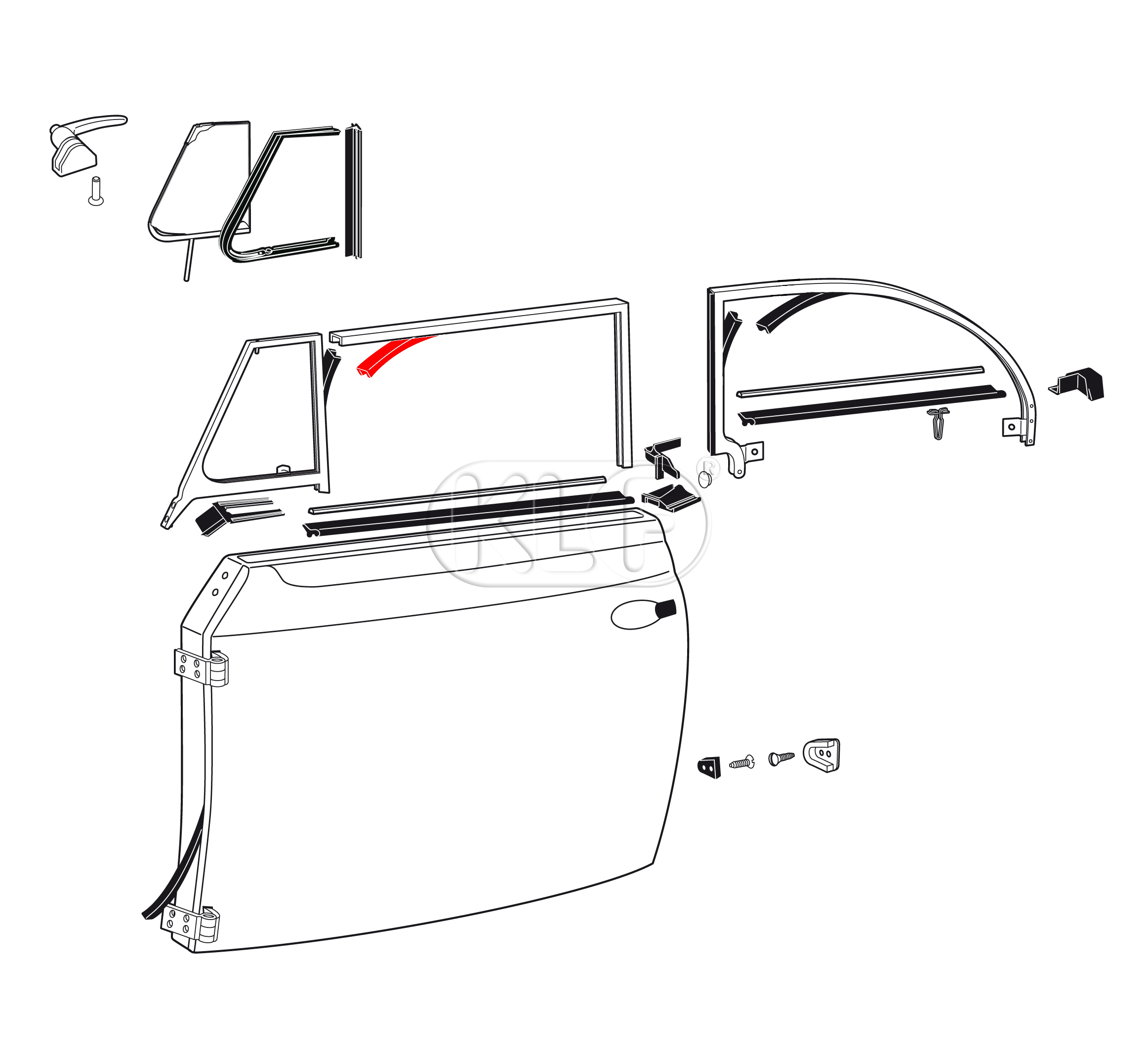 Seal for Convertible Door Window Frame to Glass