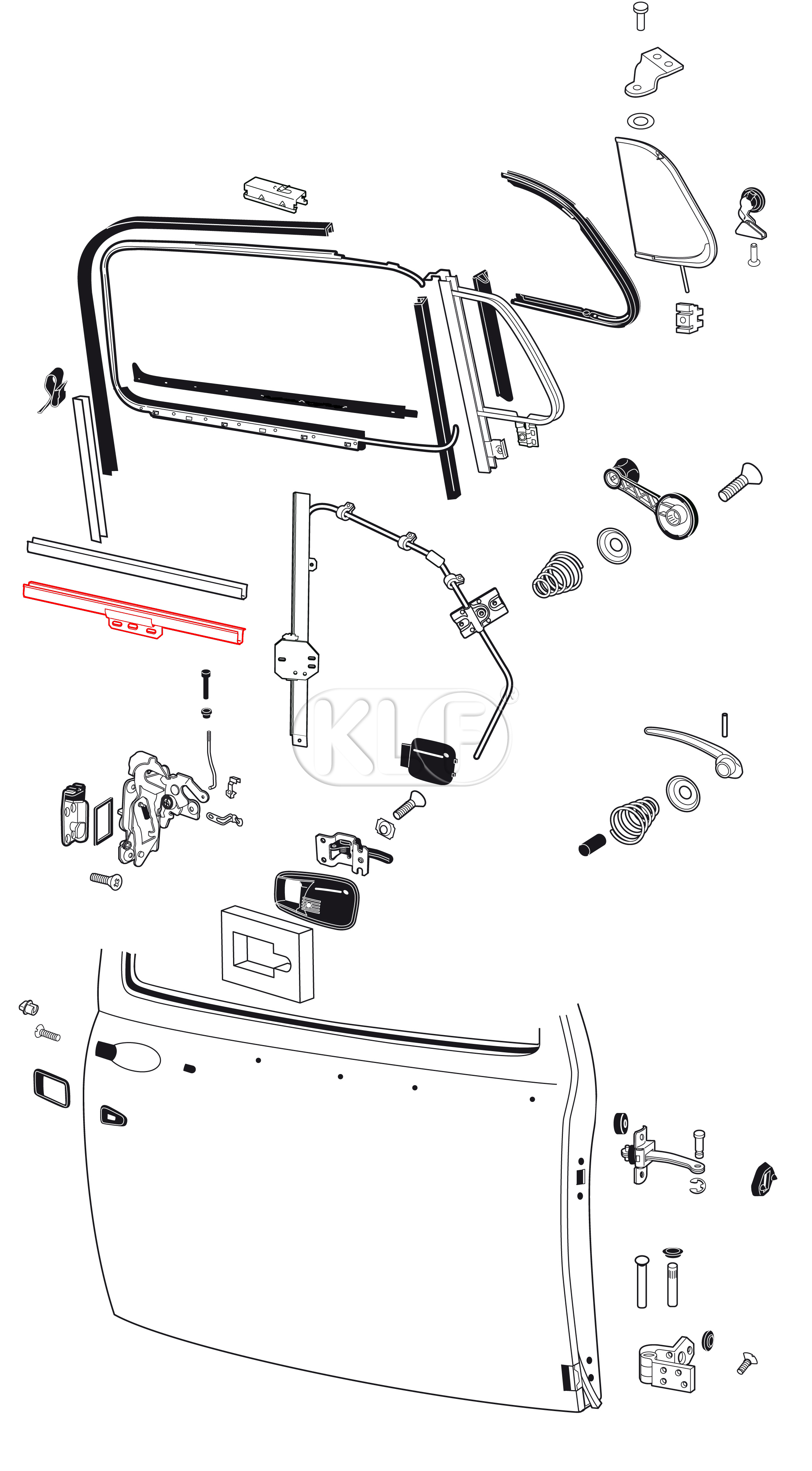 Window Lifter Channel, right, year 08/64 - 04/68 (through chassis # 118701826)