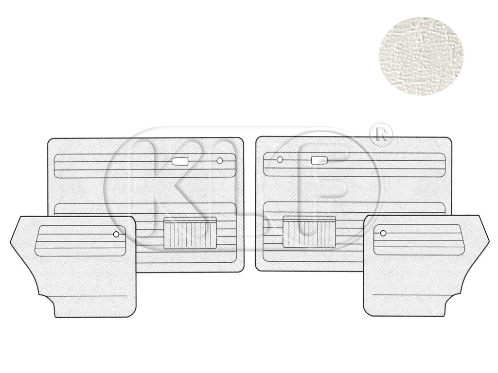Türverkleidungen, Satz 4-teilig, Cabrio, cremeweiß, ab Bj. 08/72