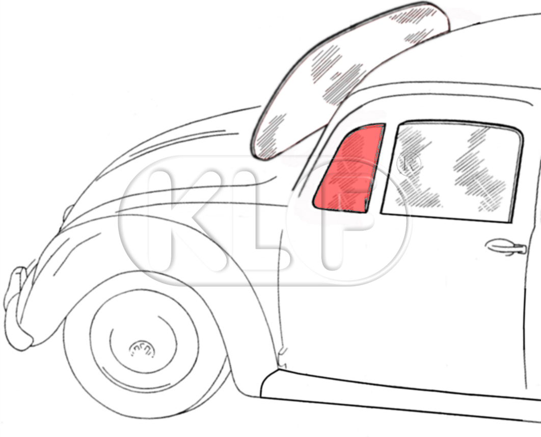 Ausstellfenster klar, Limousine, ab Bj. 08/64 Ausstellfenster klar, Limousine, ab Bj. 08/64