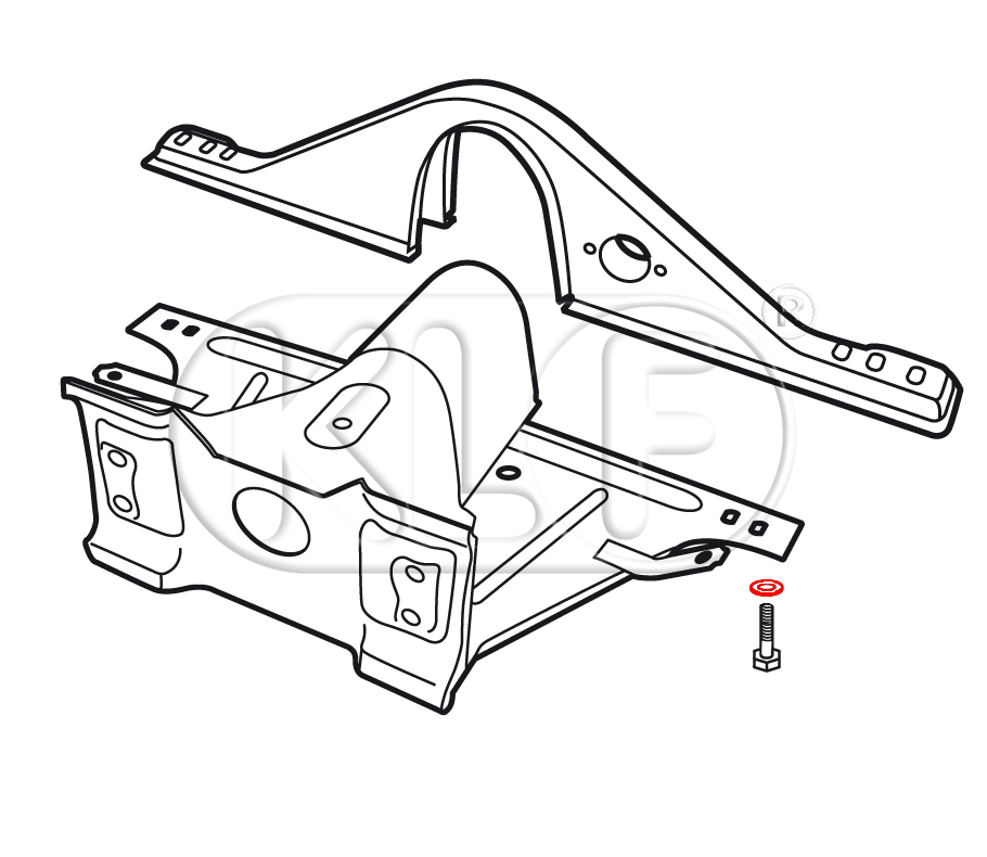 Washer for Bolt at Central Chassis Support and rear Wheelhouse, 10,5 x 30