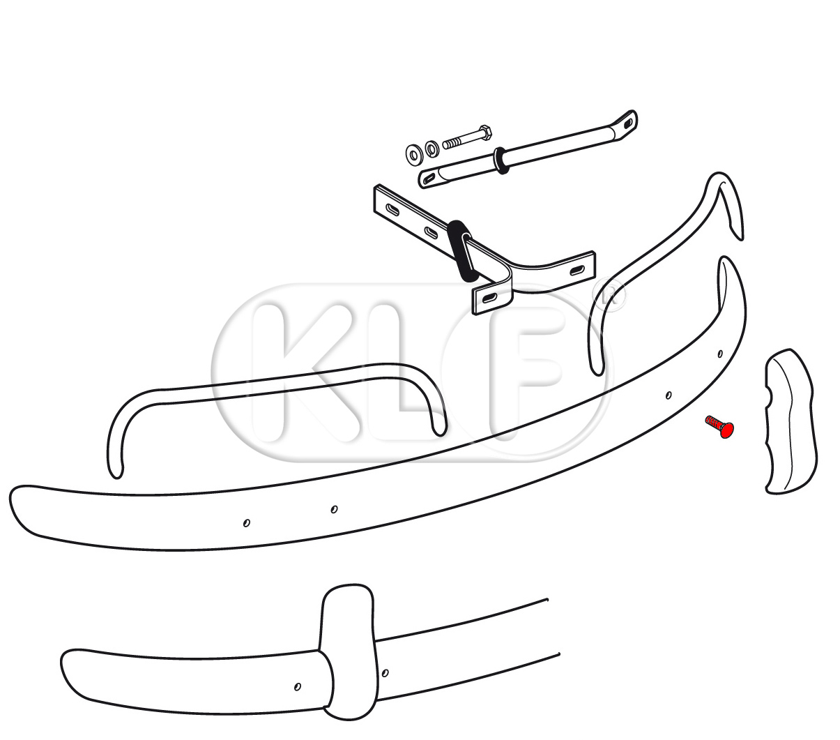 Bolt for Bumper Blade, M8 x 25 mm