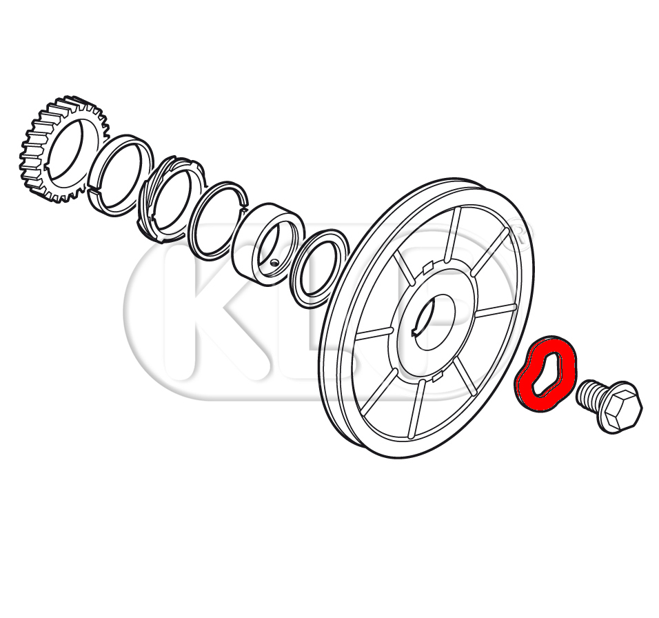 Washer for Pulley Bolt, 18-37 kW (25-50 PS)