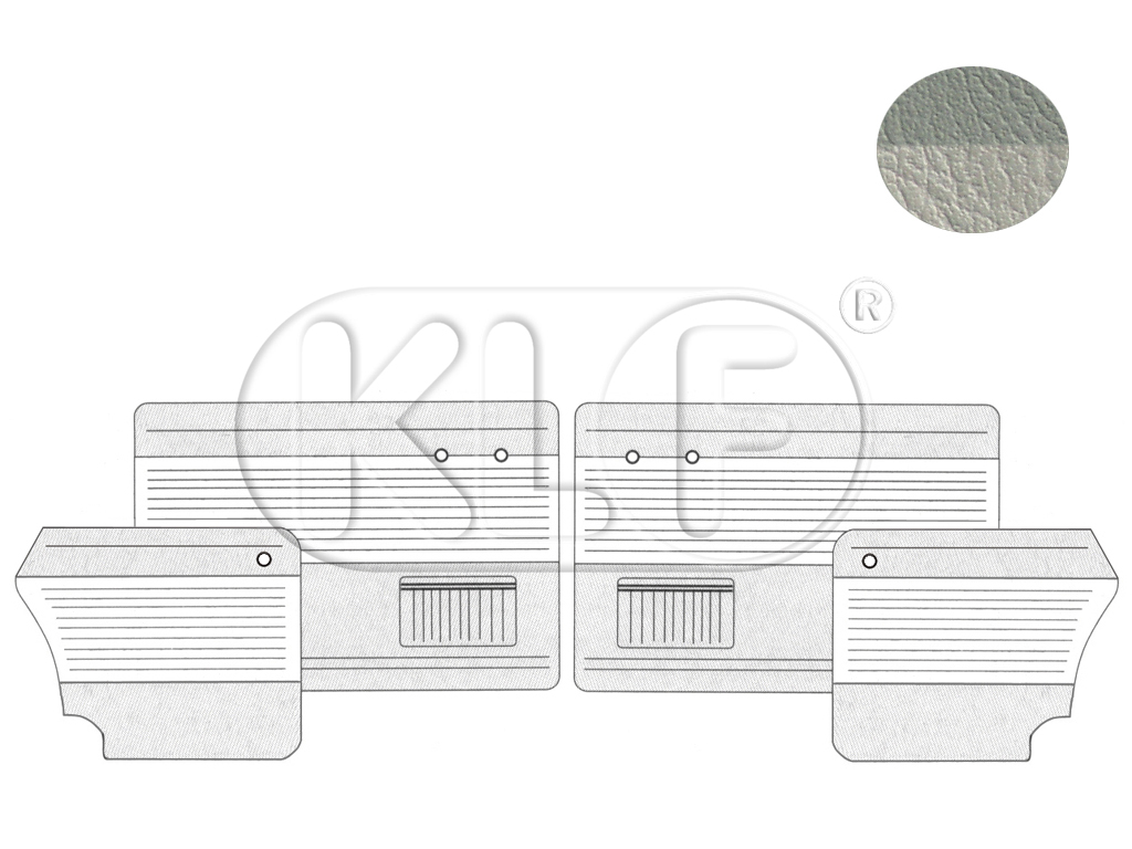 Door Panels, grey/offwhite, convertible, 8/64-7/66