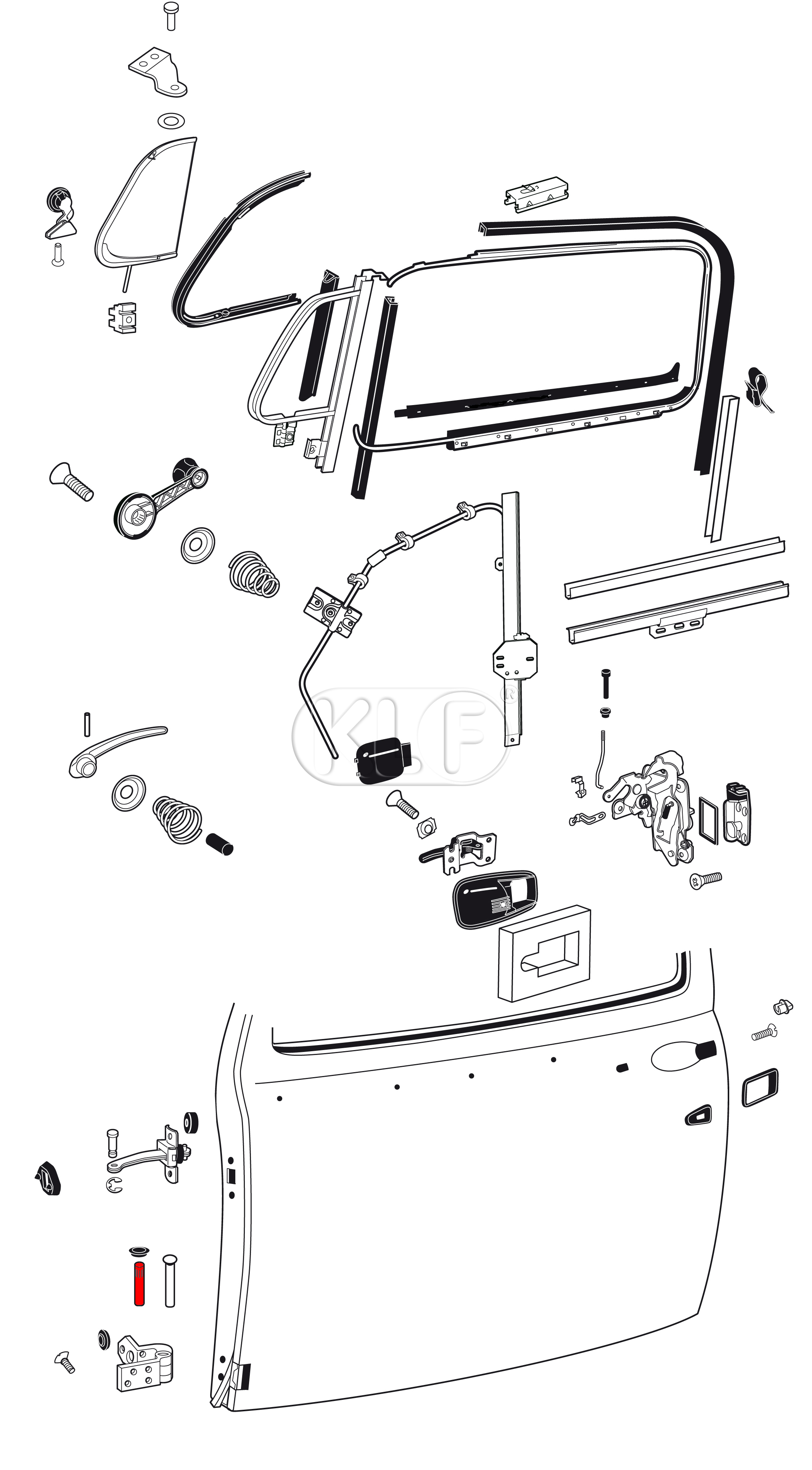 Hinge Pin, standard size, year 8/67 on, 8,0mm diameter