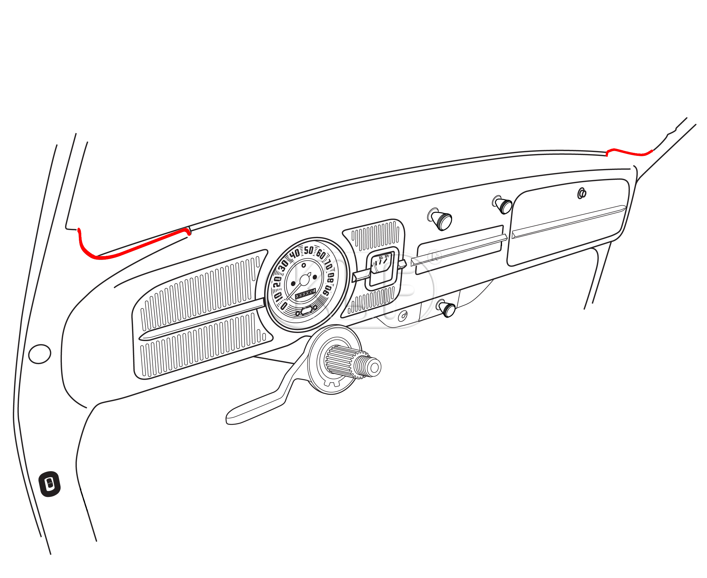 Molding for Vent Trim, year thru 7/57