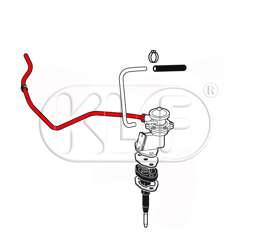 Benzinleitung Chassis / Benzinpumpe, 25-37 kW (34-50 PS), Bj. 08/60 - 07/65