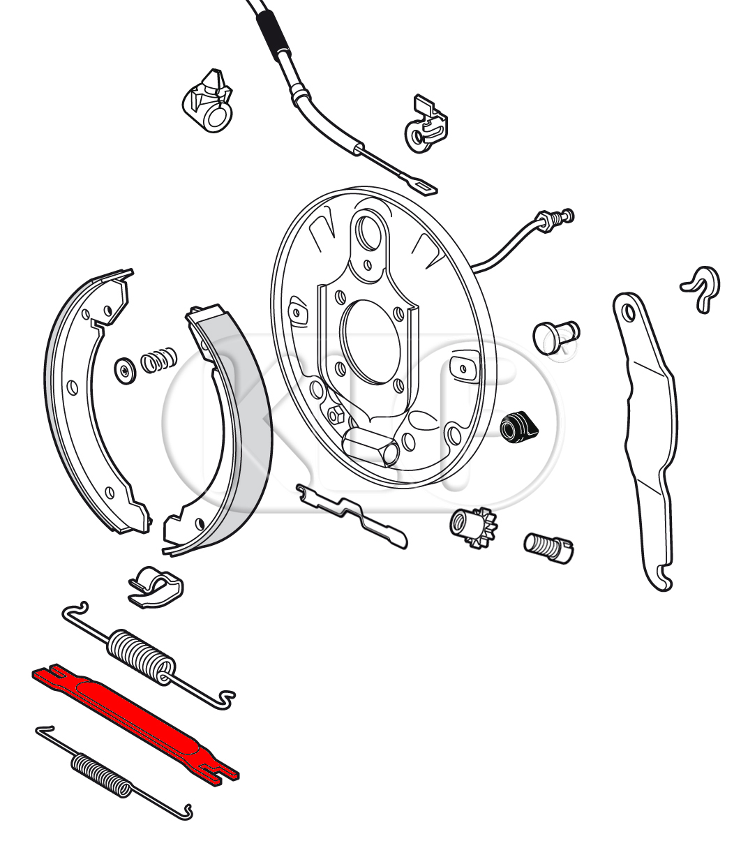 Brake Shoe Push Bar, fits left and right, year 58 on