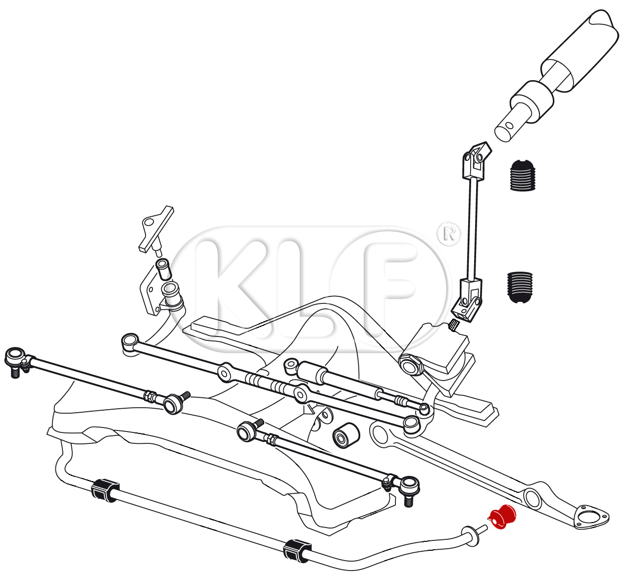 Stabilisatorlager im Querlenker, nur 1302/1303, Bj. 08/70 - 07/73