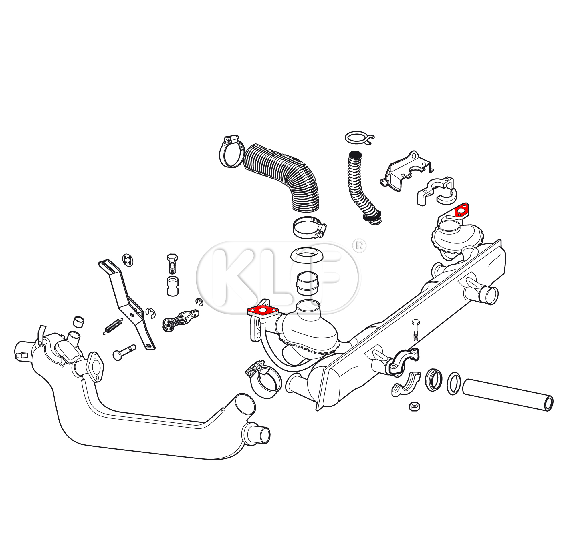 Single Heat Riser Gasket, year thru 7/60