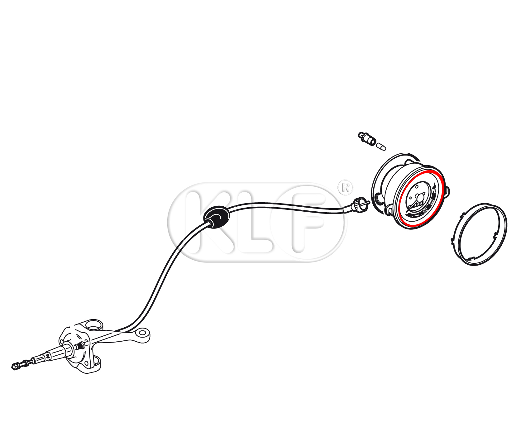 Dichtung zwischen Glas und Tachoring, ab Bj.10/52, nicht 1303