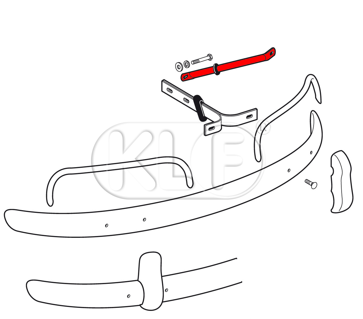 Halter für Exportstoßstange hinten, Paar