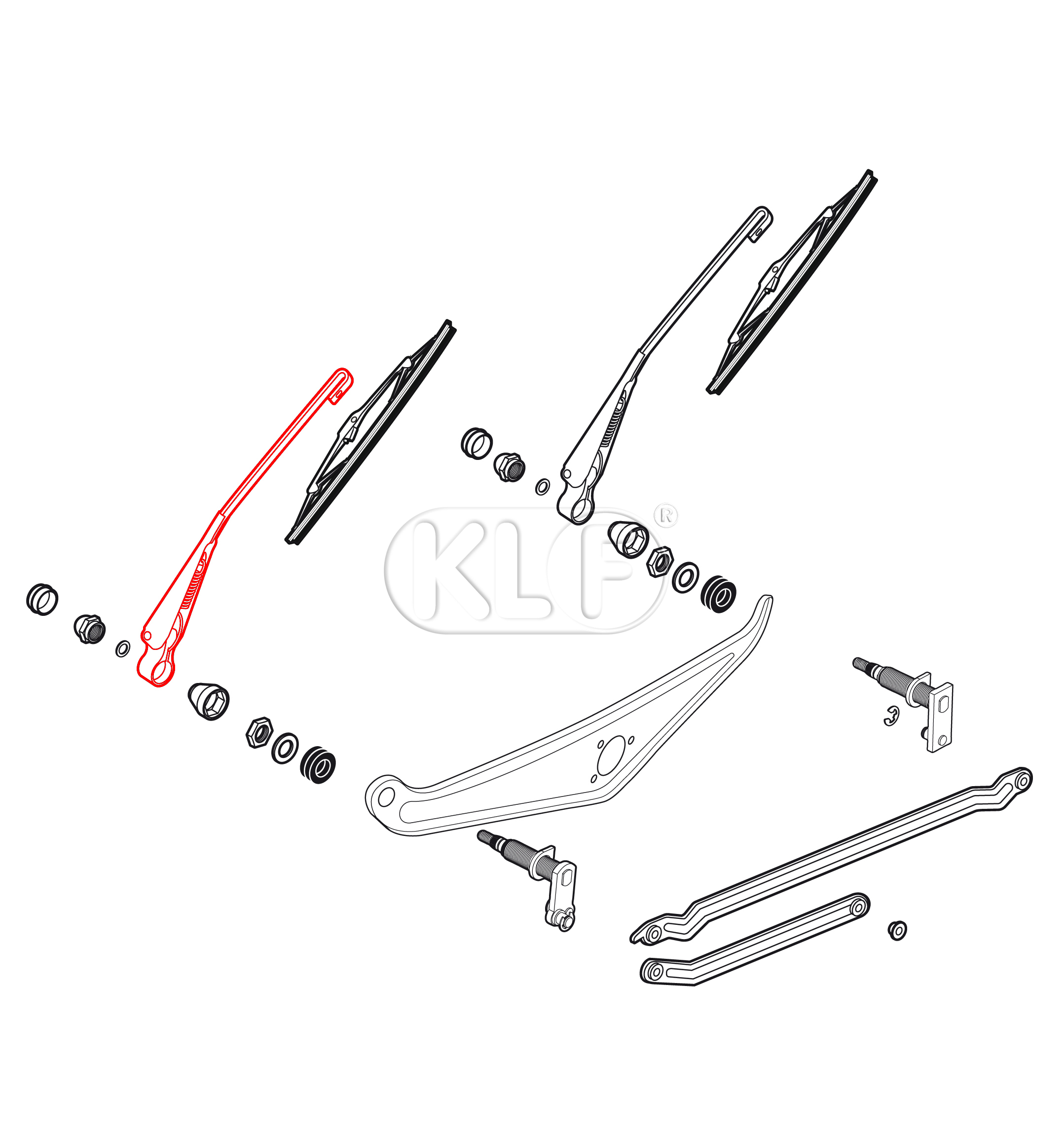 Wischerarm links, nicht 1303, ab Bj. 08/72