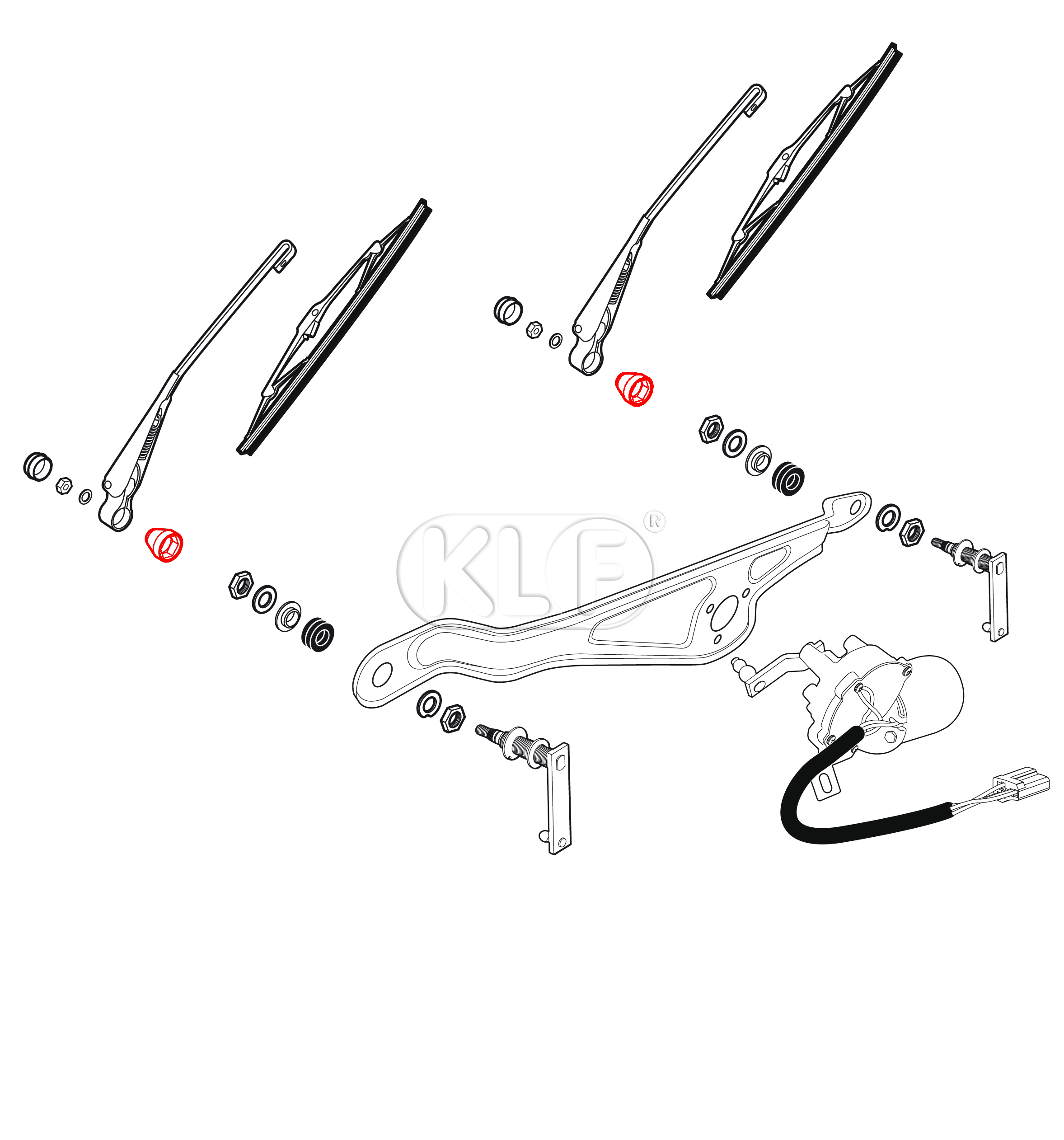 Cap for Wiper Shaft, year 8/69 on