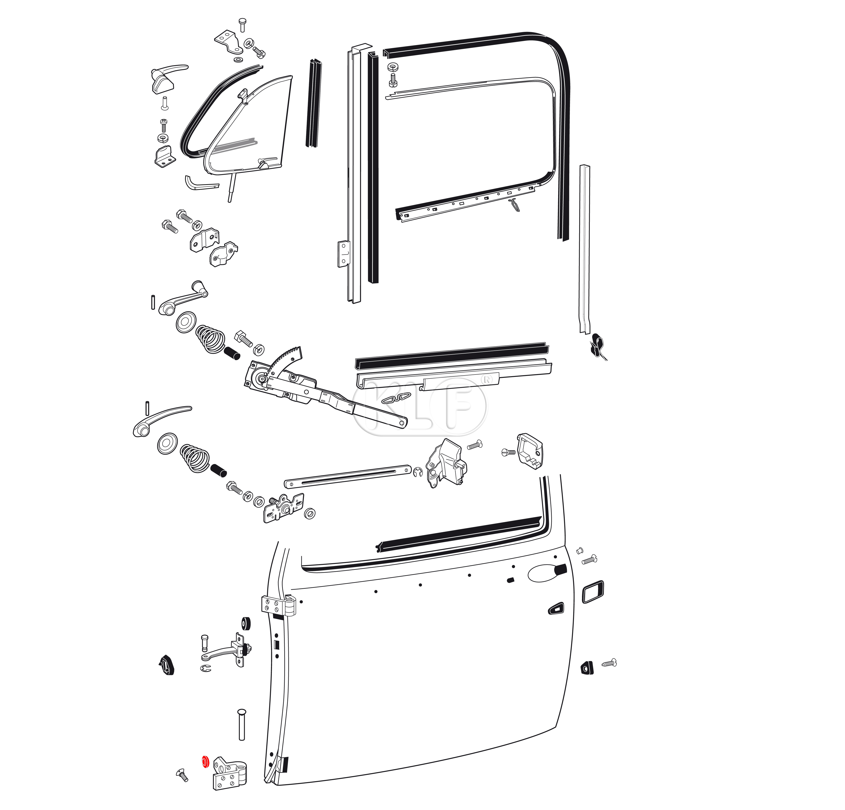 Srew hole plug for door hinge, year 07/60 on