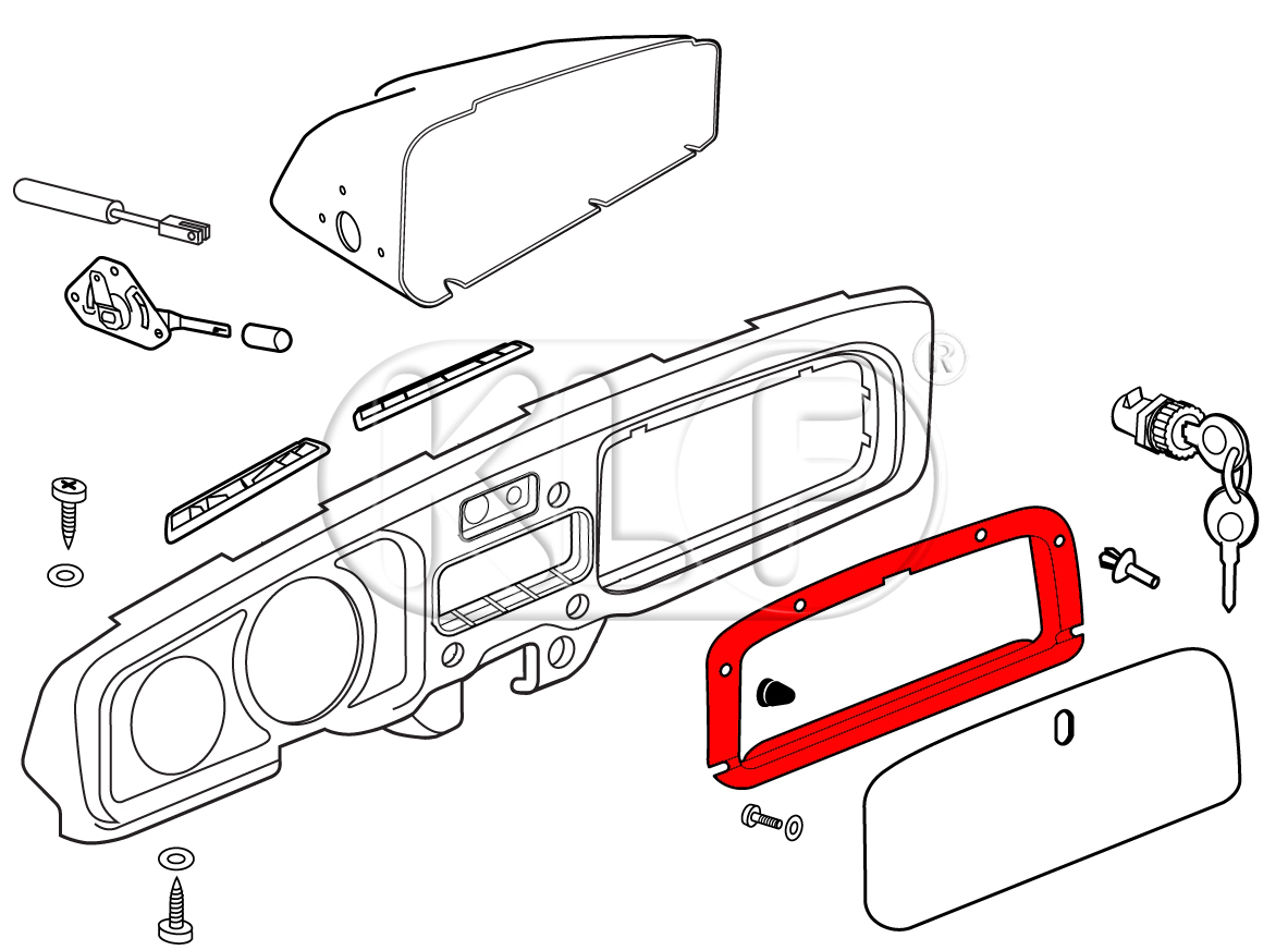 Glove Box Frame, not 1303, year 8/67 on