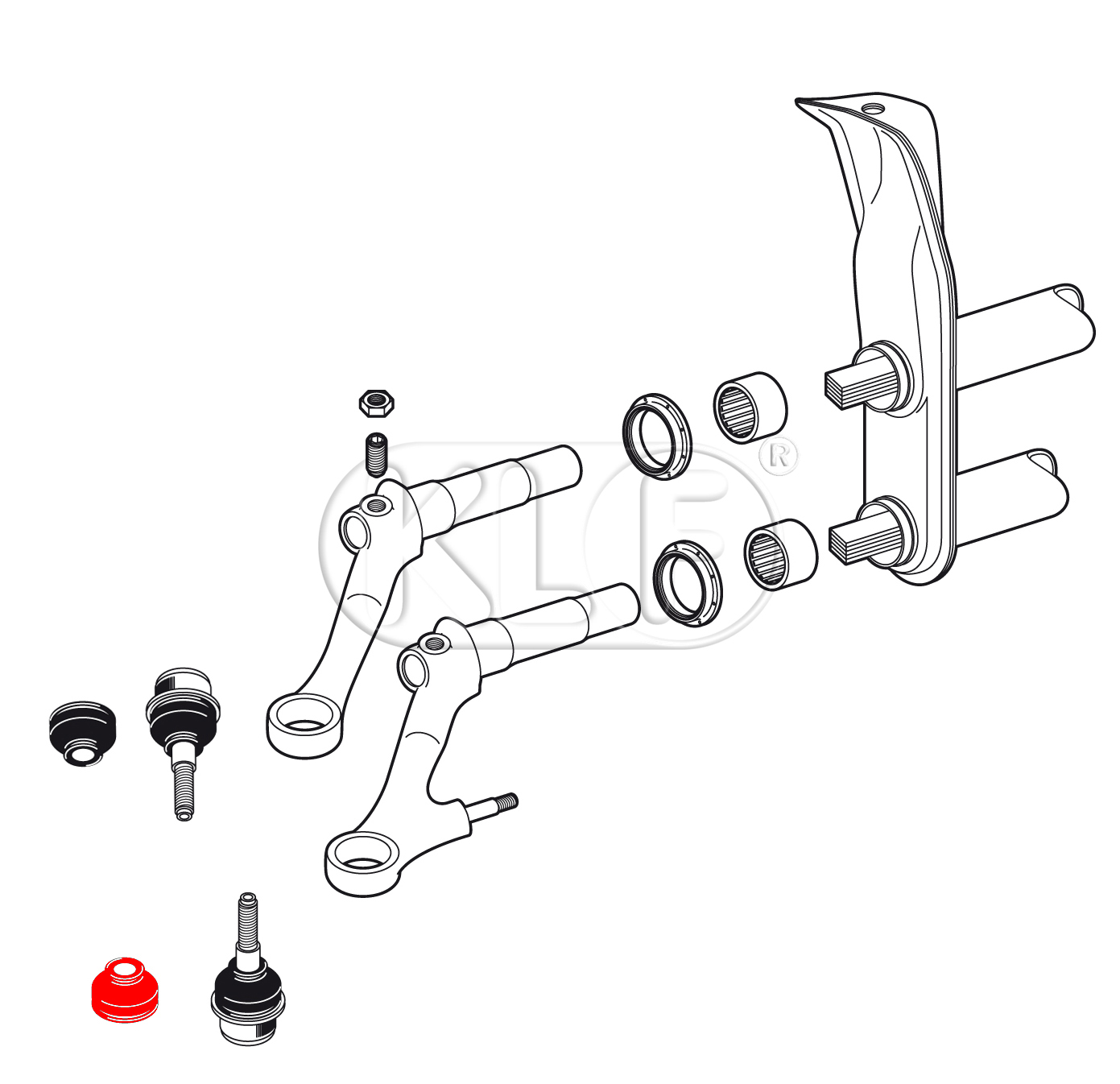 Boot for Ball joint, lower, year 8/65 on