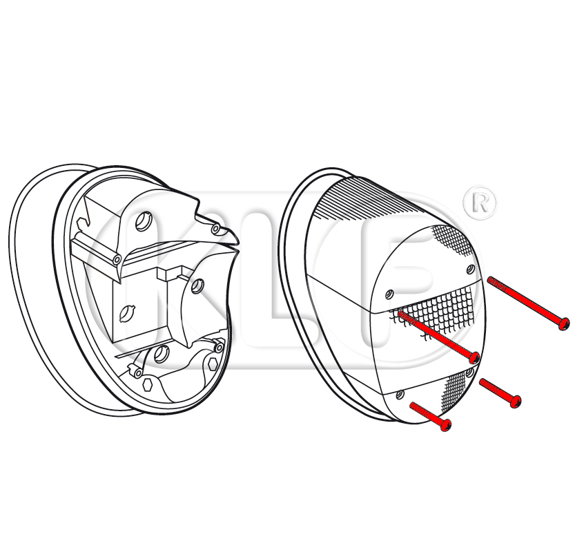 screws for taillight, set of 4, year 8/72 on