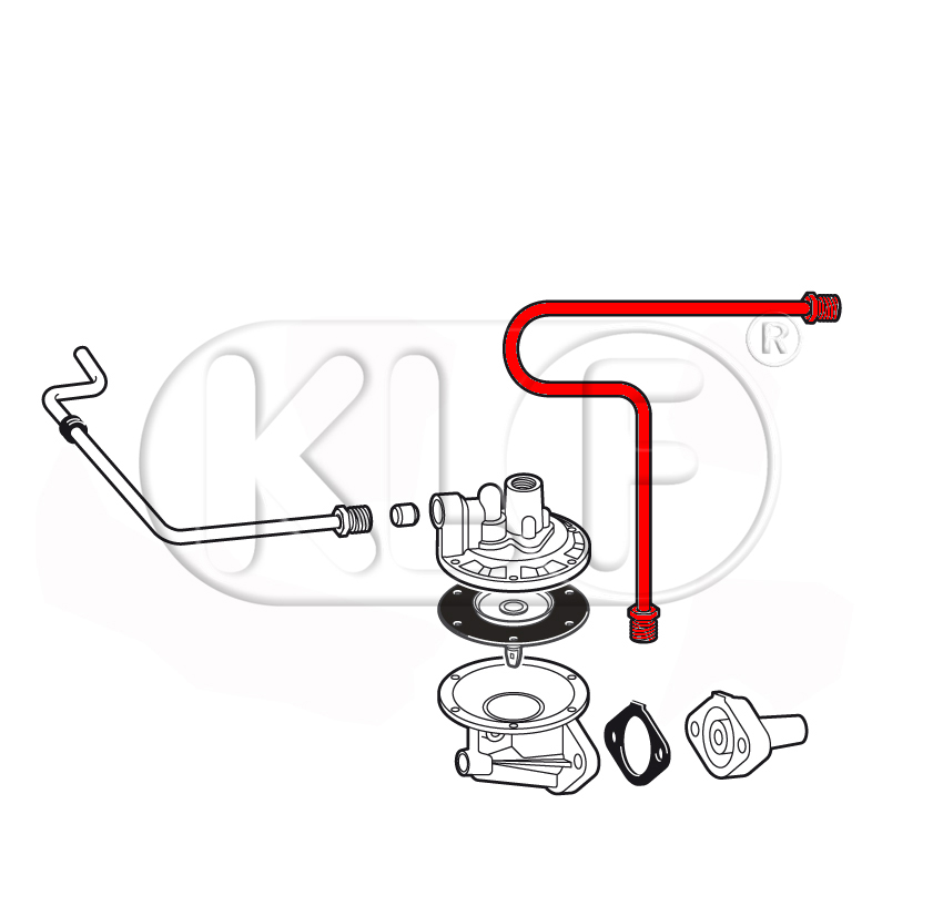 Fuel Line, fuel pump to carburator, 6mm outer diameter, 18-22kW (25-30 PS) year 10/52 on