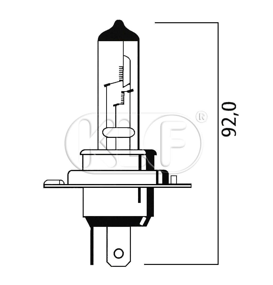 Glühbirne H4 12 Volt 60/55 W Ultra  130% mehr Lichtausbeute (Abblend/Fernlicht)