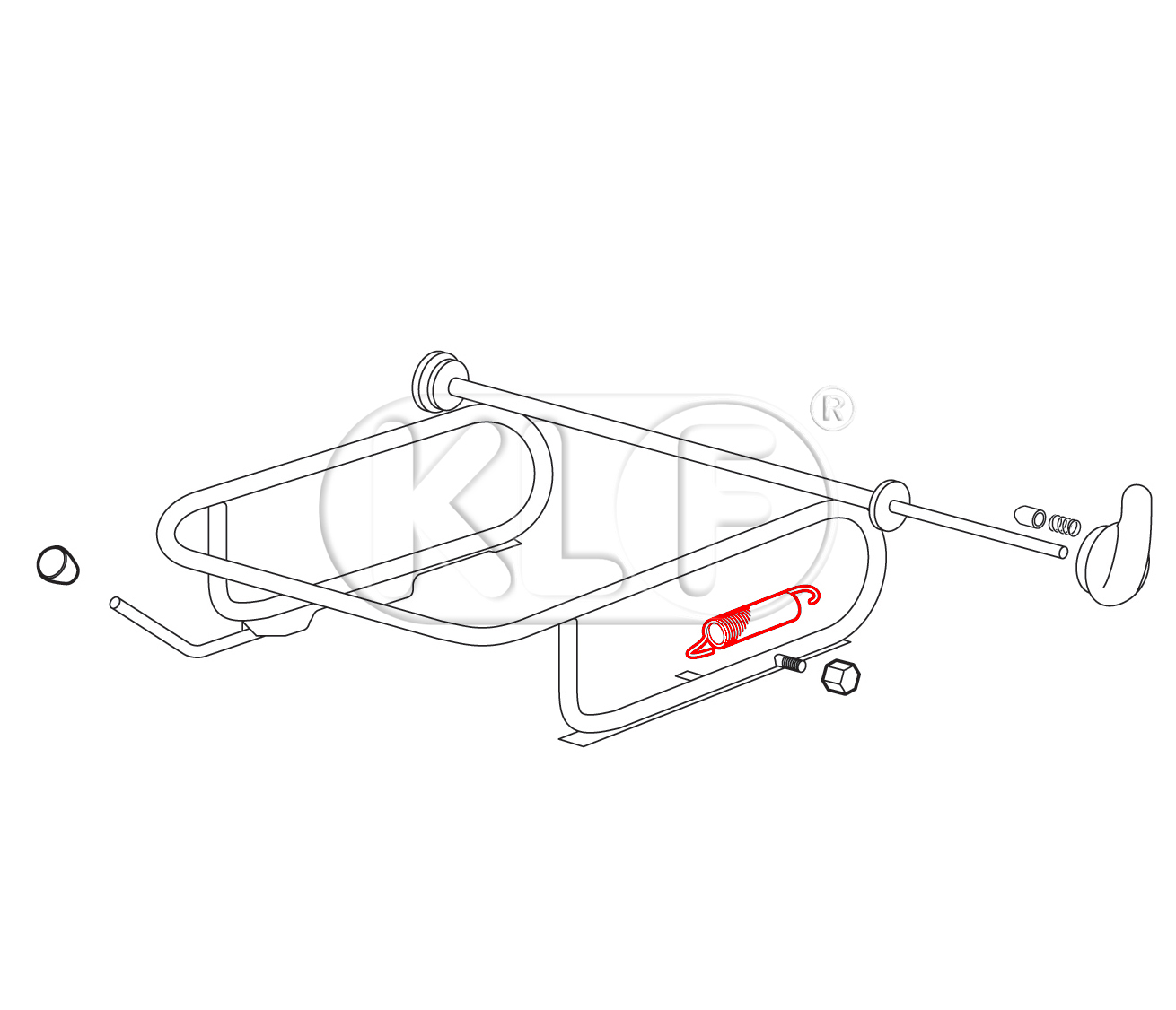 Seat Return Spring, year 08/55 - 7/72