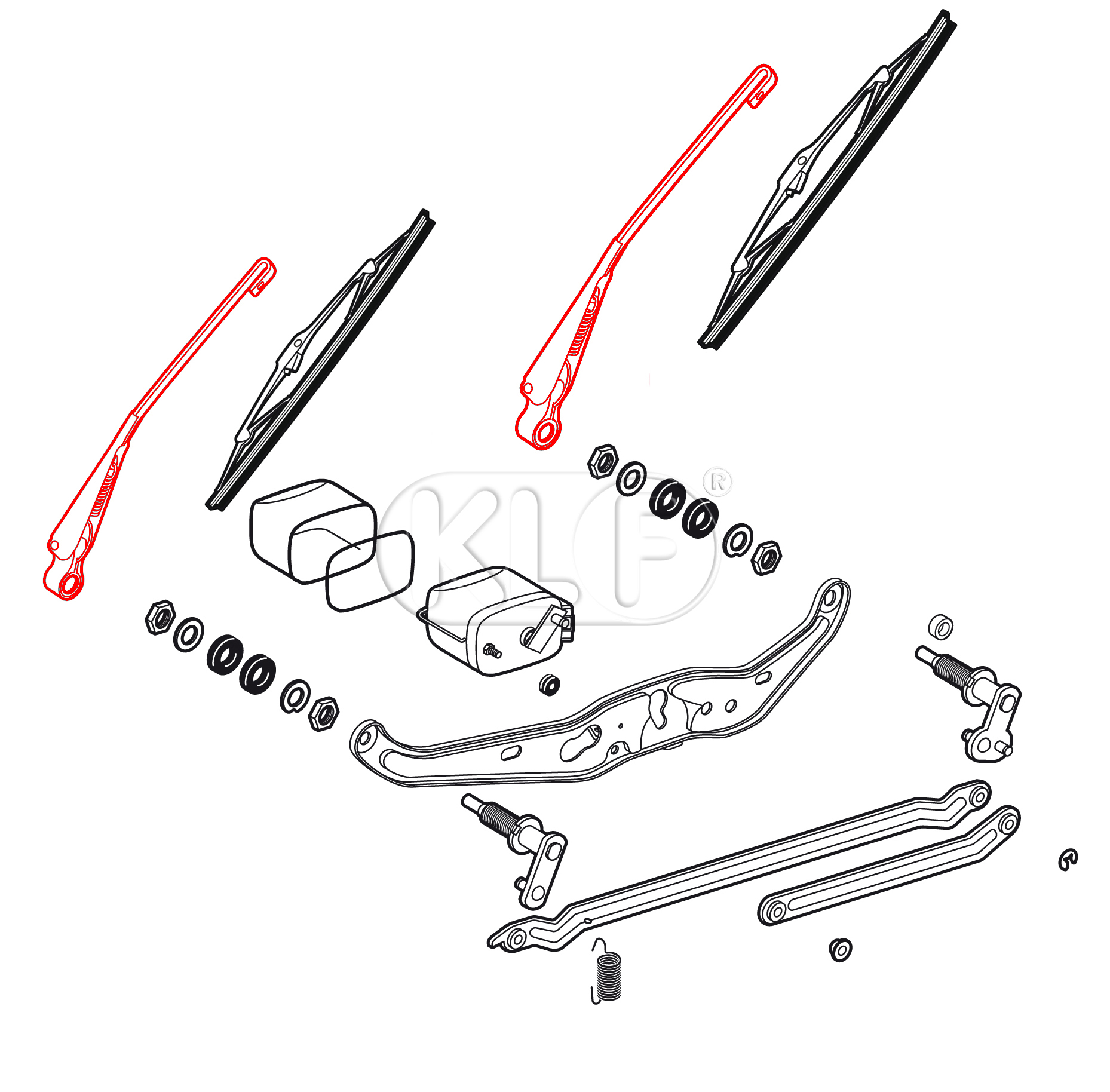 Wiper Arm, year 8/64-7/67